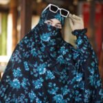 Premium Floral Long Khimar Set with Niqab 