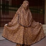 Black & Orange Elegant Palazzo Long Khimar Set – Premium Modest Wear BD