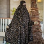 Premium Golden Leaf Palazzo Khimar Set with Niqab