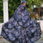 Blue Floral Khimar & Jilbab - Khimar borka price in Bangladesh